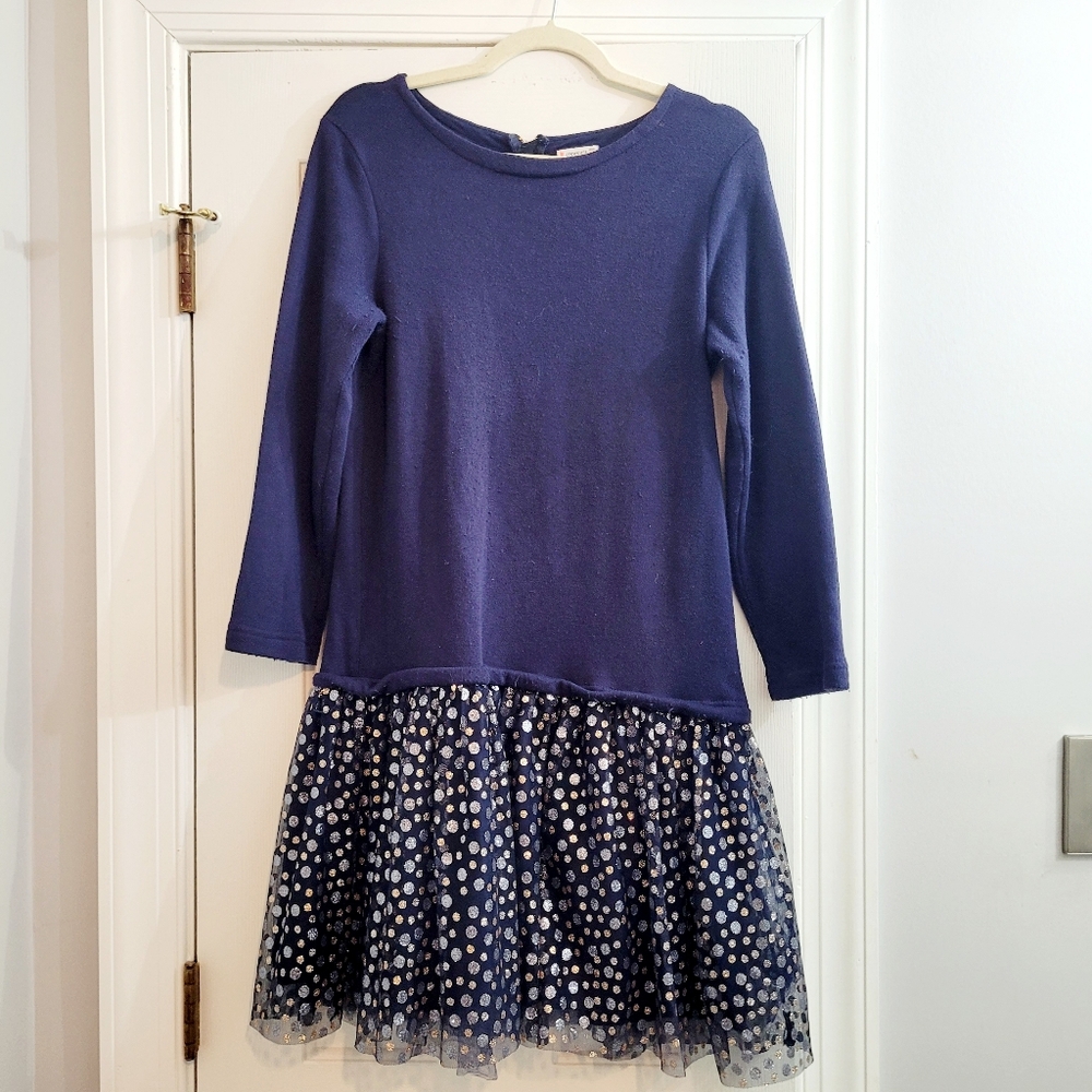 Crewcuts By JCrew Navy Blue With Polka Dot Dress